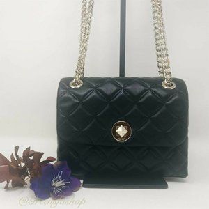 KATE SPADE NATALIA SMALL FLAP CROSSBODY BAG BLACK